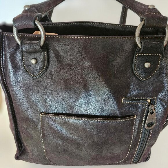 Montana West leather handbag w cowboy inspired embroidery, dark brown. - Picture 7 of 7